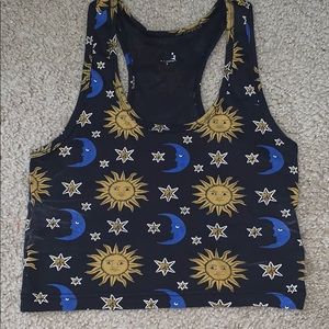 Moon, stars, and sun crop top